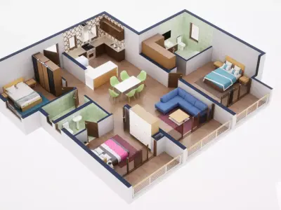 3D Floor Plan Model 54 3D model