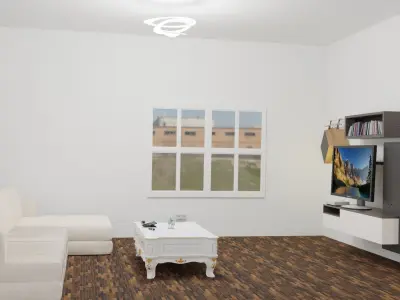 Room 3d wooden shelf with bottle 3D model