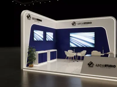 Exhibition booth design 3D model 5m x 4m 3D model