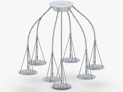 1488 - Chandelier Lamp Low-poly 3D model