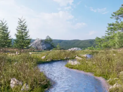 Forest River Generator Low-poly 3D model