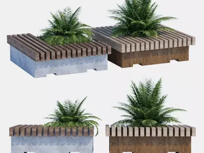 Big green benches one 3D model