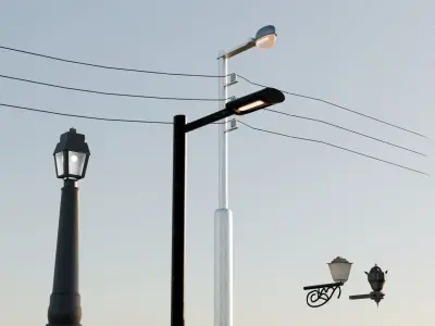 streets light Low-poly 3D model