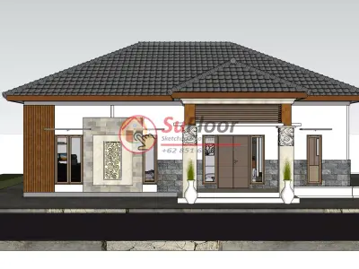 House 20x15m code 536 - Sketchup 3D model 3D model 3D model