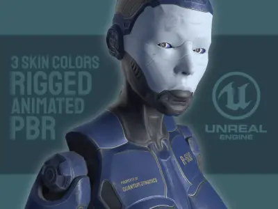 Sci-Fi robot Low-poly 3D model