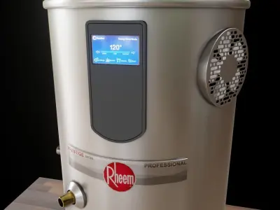 Water Heater Rheem 80gal Proterra Hybrid-Animated Fan Low-poly 3D model