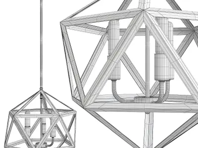 MODERN DIAMOND PRISM LANTERN Low-poly 3D model