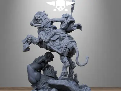 GrimGuard Officer Horseman 3D print model