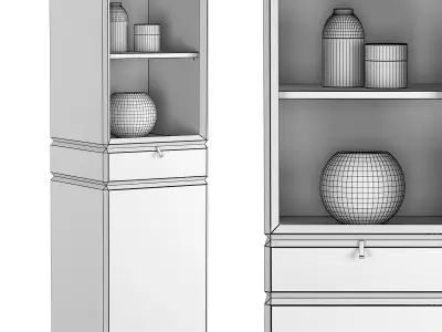 TEOREMA two wooden cabinets with glass doors 3D model