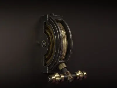 Wall Mounted Lever Mechanism Low-poly 3D model