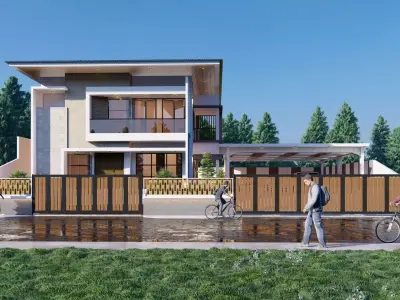 tropical modern minimalist house  3D print model