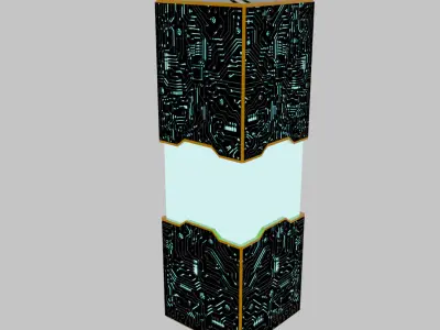 Sci-fi-like electronic circuit light 3D model