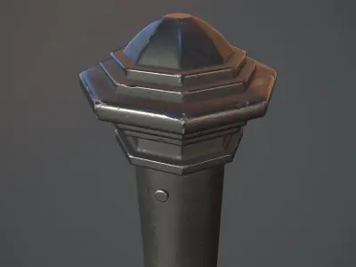 Barrier Bollard pack 3 Black v1 Low-poly 3D model