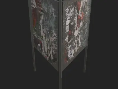Standing billboard Low-poly 3D model