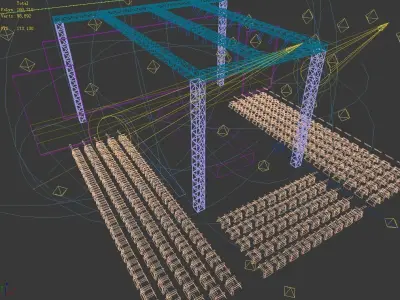 Stage party concert fashion catwalk T station  80 3D model
