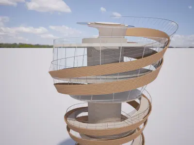 Observation Spiral Tower 3D model