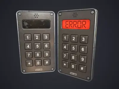 Keypad Lock Low-poly 3D model