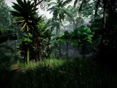 tropical forest pack for game ready Low-poly 3D model