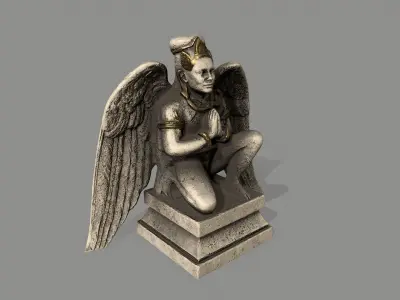 Angel egyptian statue with wings Low-poly 3D model buy