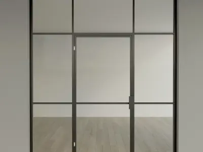 Glass partition door 9 Low-poly 3D model