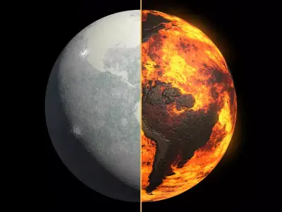 Earth Planet - Frozen and Scorched set 3D Model Pack