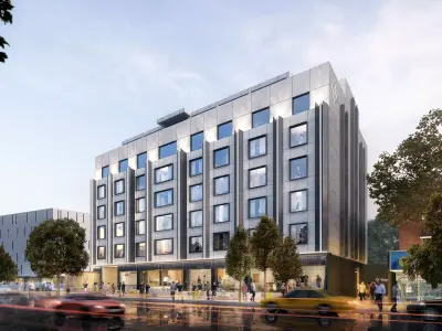 Modern Boutique Hotel Exterior Urban Street View 3D model