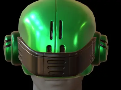 Gas mask helmet 3d model scifi Low-poly  Low-poly 3D model