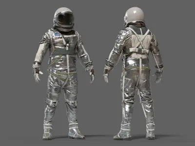 SPACESUIT Silver Mercury Navy Mark IV 3D model