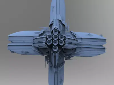 Floating Angel monolith Sci-fi Space funnels 2 3D model
