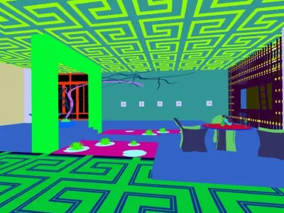 Business Restaurant - Coffee - Banquet  215 3D model