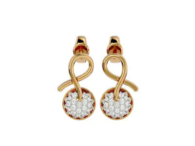 Light Minimalist Diamond Earrings 3D print model shop