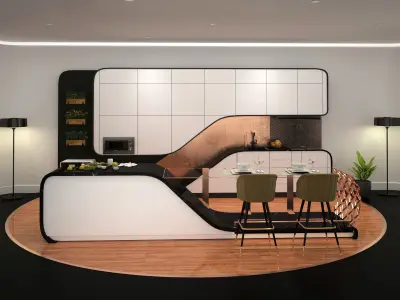 Conceptual Curve Kitchen  3D model