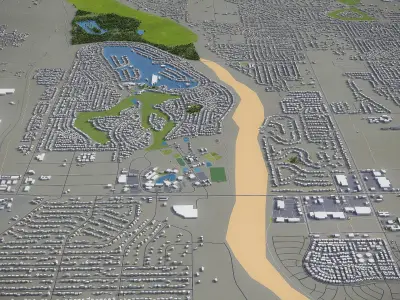 Victorville - Hesperia - 3D City Model Low-poly 3D model