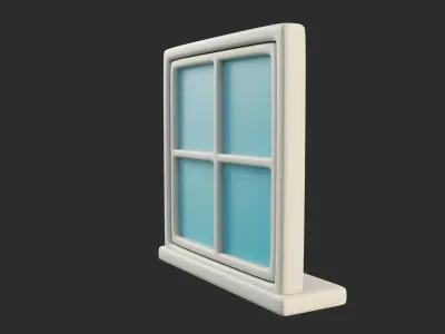 Cartoon Window 5a Low-poly 3D model