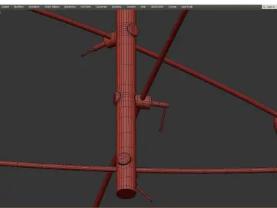 Hanglamp met 3 richtbare armen Funambule Low-poly 3D model