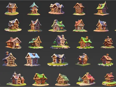 70 Fantasy House Game Asset Texture