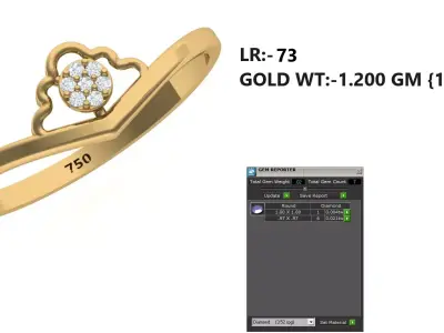 Lightweight Diamond Ring 3D print model 3