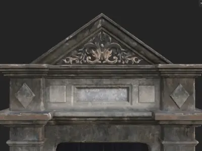 Giant Door Low-poly 3D model