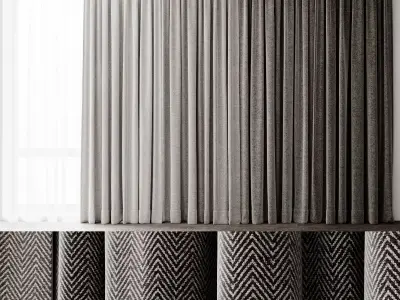Curtains 6 herringbone 3D model