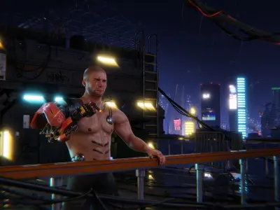 Cyborg character Low-poly 3D model