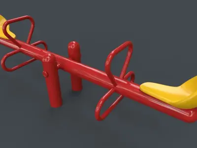 PBR Modular Outdoor See Saw Playground A Low-poly 3D model