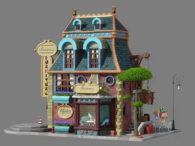 Cartoon House 04 3D model