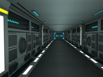 Sci Fi Interior Low-poly 3D model purchase