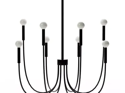Ulla Light Chandelier Matte Black Low-poly 3D model