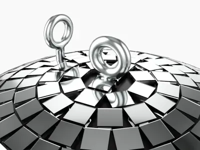 Mirrorball striped ball 3D model