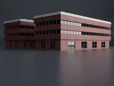URBAN CITY BUILDING 4 Low-poly 3D model