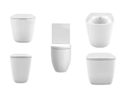 Water Closets and Bidet 3D model