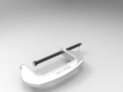 U Clamp silver ring Free 3D model