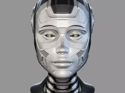 Female Robot Head  3D model