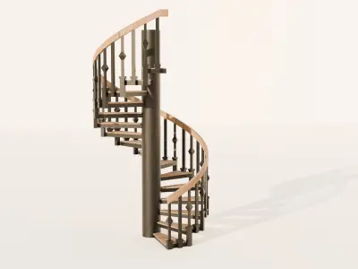 Spiral staircase 3d model  Low-poly 3D model